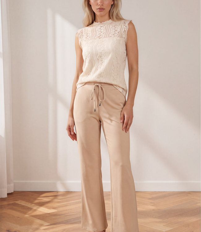 MI PIACE Travel Broek Straight Uni 202136 Sand