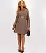 MELISSA OOSTERWOLDE Noura Belted A-Line Jurk AW2633 Brown