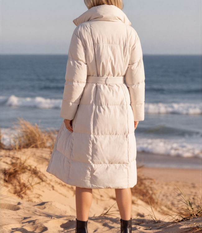 Winterjas Gewatteerde Lang Do Coat 7516 Beige