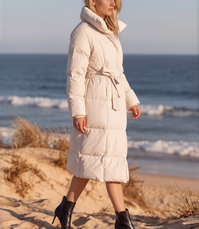 Winterjas Gewatteerde Lang Do Coat 7516 Beige