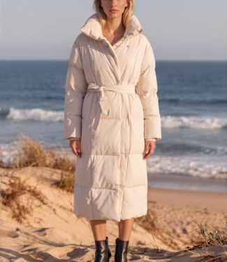 Winterjas Gewatteerde Lang Do Coat 7516 Beige