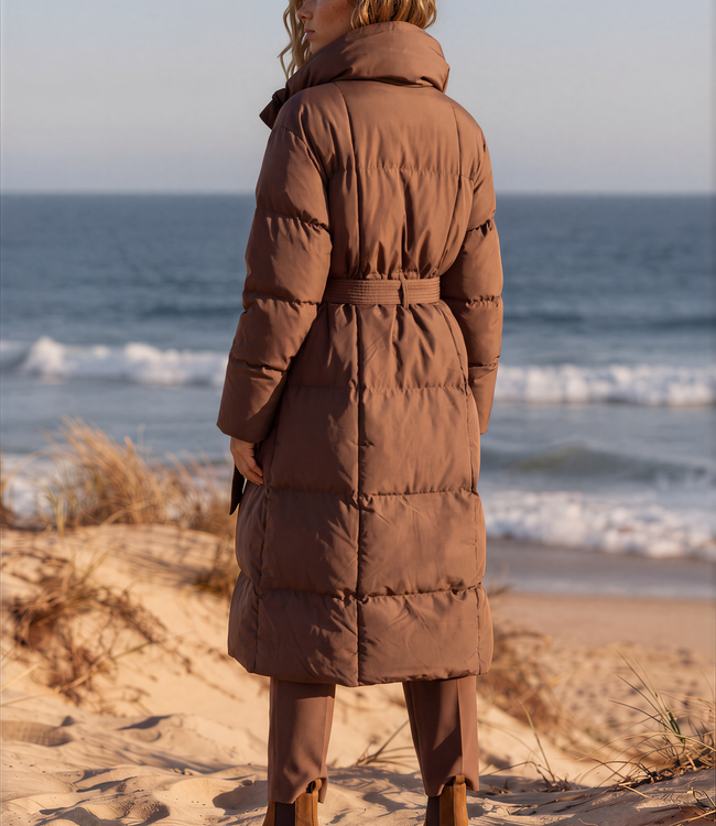 Winterjas Gewatteerde Lang Do Coat 7516 Brown