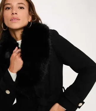 Morgan Belted Long Coat 262-Gpeaks Black