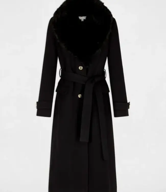 Morgan Belted Long Coat 262-Gpeaks Black