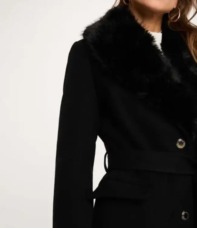 Morgan Belted Long Coat 262-Gpeaks Black