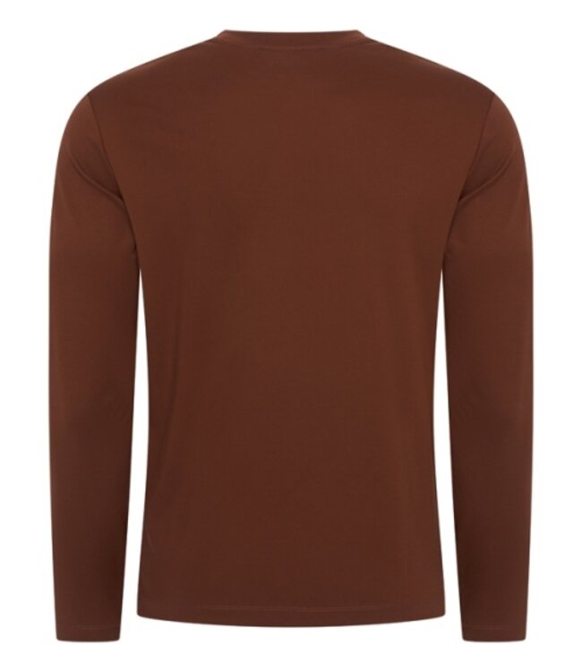 MI PIACE Men Cotton Shirt Long Sleeves 202063 Brown Stone
