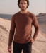 MI PIACE Men Cotton Shirt Long Sleeves 202063 Brown Stone