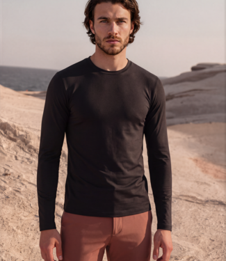 MI PIACE Men Cotton Shirt Long Sleeves 202063 Black