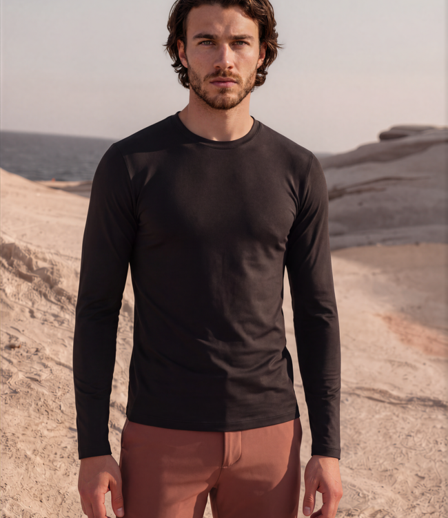 MI PIACE Men Cotton Shirt Long Sleeves 202063 Black