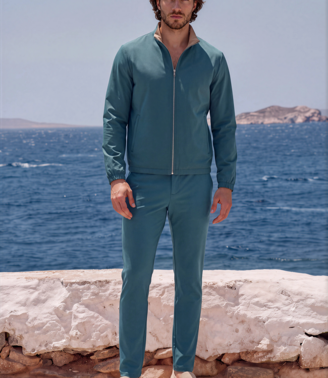 MI PIACE Travel Men Jacket Reversible 202062 Teal Blue | Falcon