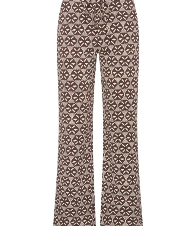 MI PIACE Heavy Travel Broek Harvest Ikat Print 202136 Espresso