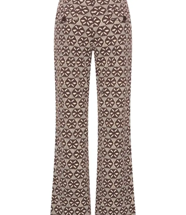 MI PIACE Heavy Travel Broek Harvest Ikat Print 202136 Espresso