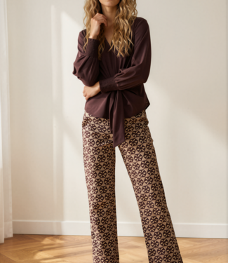 MI PIACE Heavy Travel Broek Harvest Ikat Print 202136 Espresso