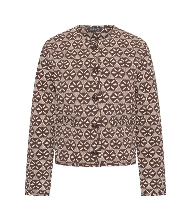 MI PIACE Travel Stepped Jacket Harvest Ikat Print 202811 Espresso