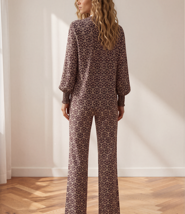 MI PIACE Heavy Travel Broek Harvest Ikat Print 202136 Espresso