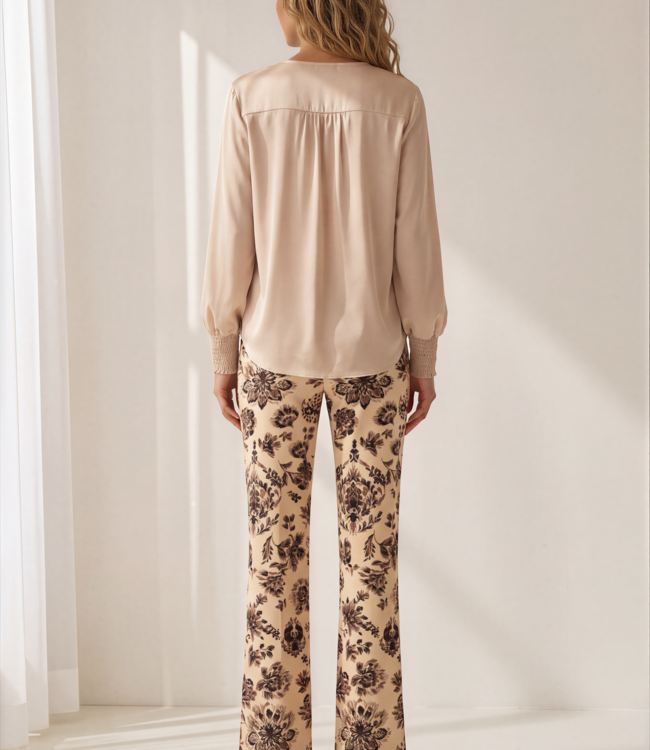 MI PIACE Blouse Knotted Satin  202910 Sand