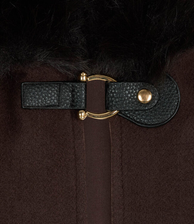 Morgan Poncho van imitatiebont 262-5ELSA Dark Brown
