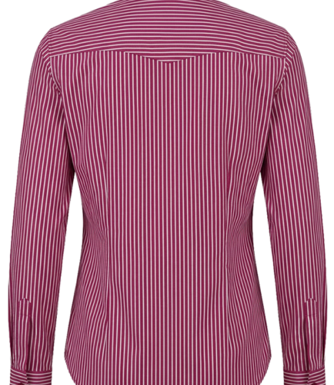 MI PIACE Travel Blouse Bow Stripe Print Magenta 202709 Purple