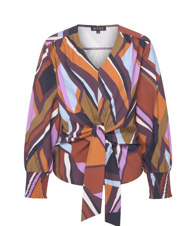 MI PIACE Travel Top Knotted Geometric Fusion Print 202898 Multicolour