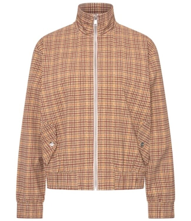 MI PIACE Travel Funnel Jacket Oversized  Harvest Tweed Print 202868  Fired Brick
