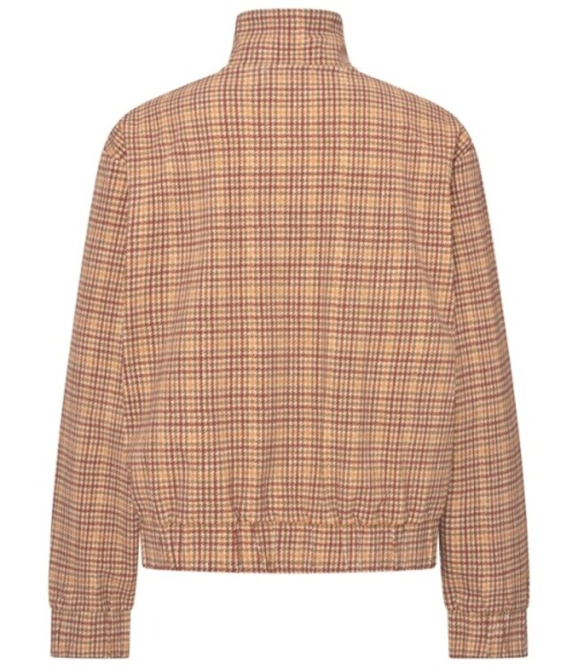 MI PIACE Travel Funnel Jacket Oversized  Harvest Tweed Print 202868  Fired Brick