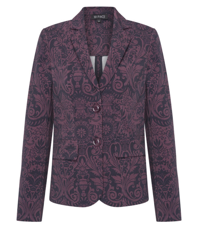 MI PIACE Travel Blazer Brique Baroque Print 202015 Plum Perfect