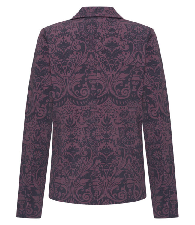 MI PIACE Travel Blazer Brique Baroque Print 202015 Plum Perfect