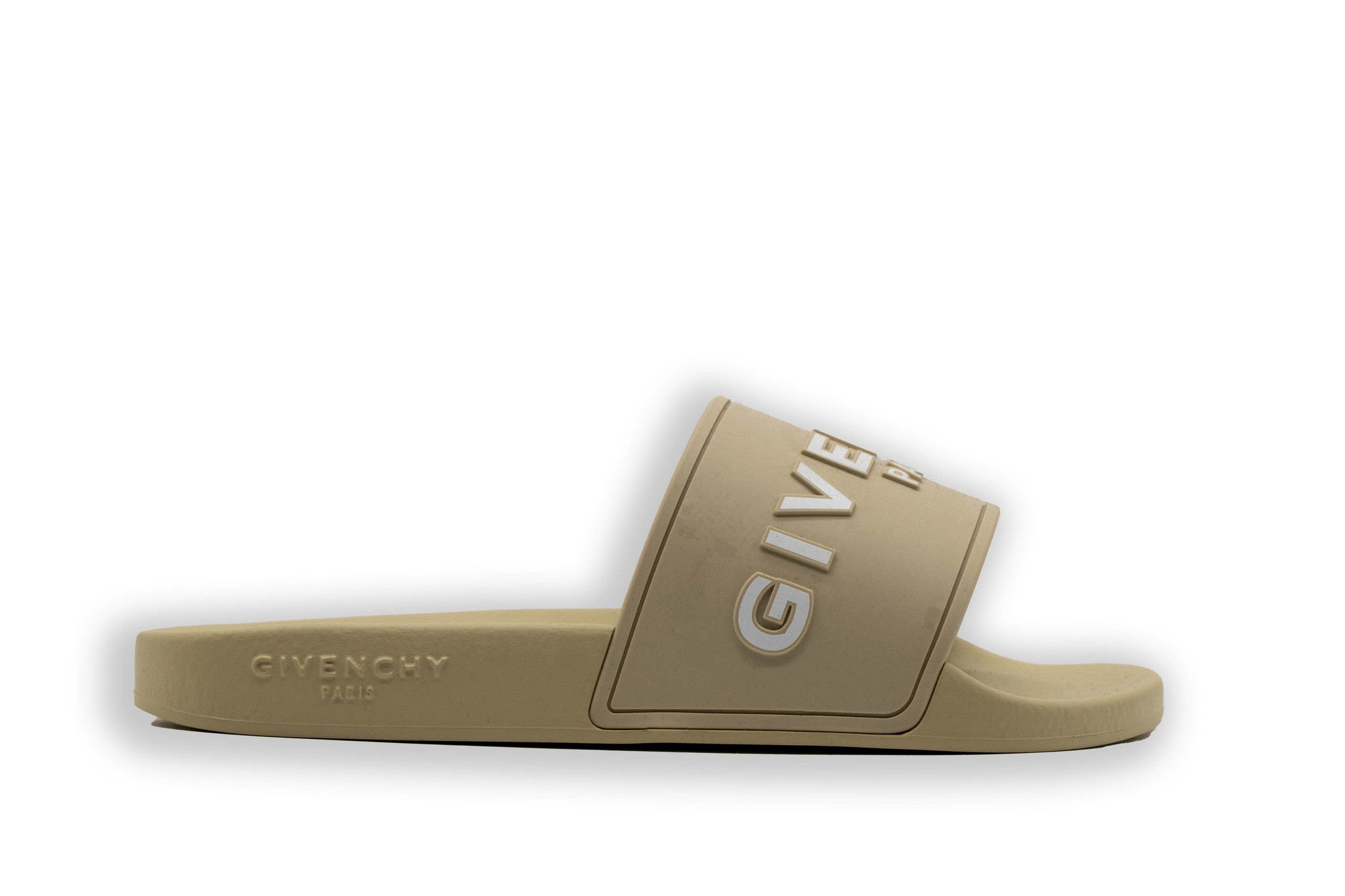 Givenchy Logo Slides Beige - Merkmode