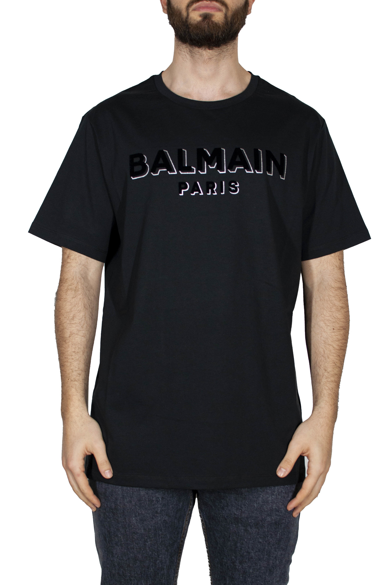 Balmain t shirt black deals