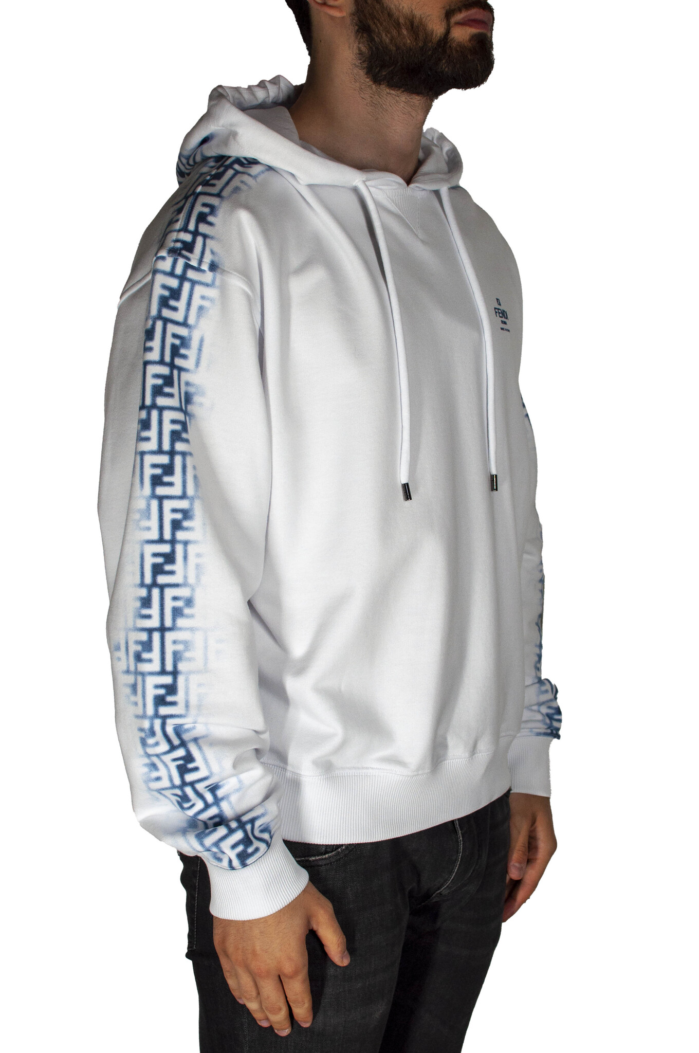 Fendi FF Hoodie White Blue - Merkmode