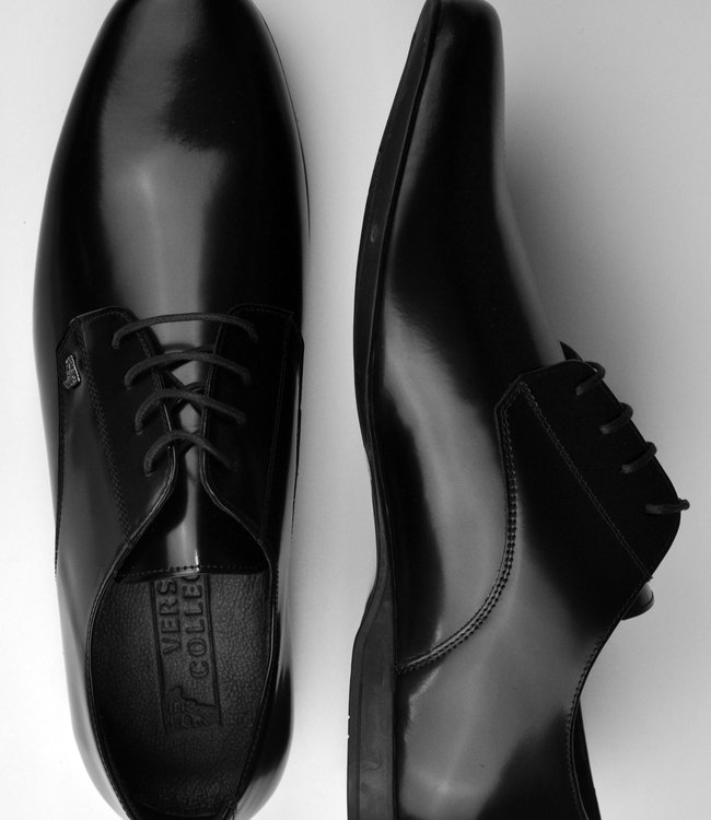 Versace scarpe stringate eleganti nero lucido