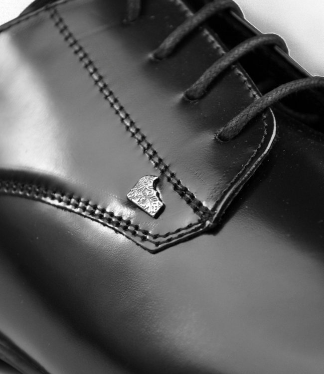 Versace shiny black lace-up business shoes