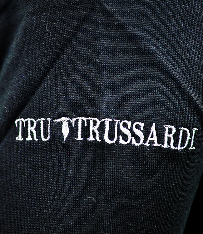Tru Trussardi  schwarzer Kapuzenpullover mit Reissverschluss