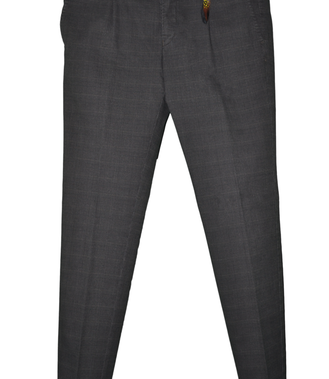 MMX Leo Pantaloni Chino Marrone con Stampa a Quadri