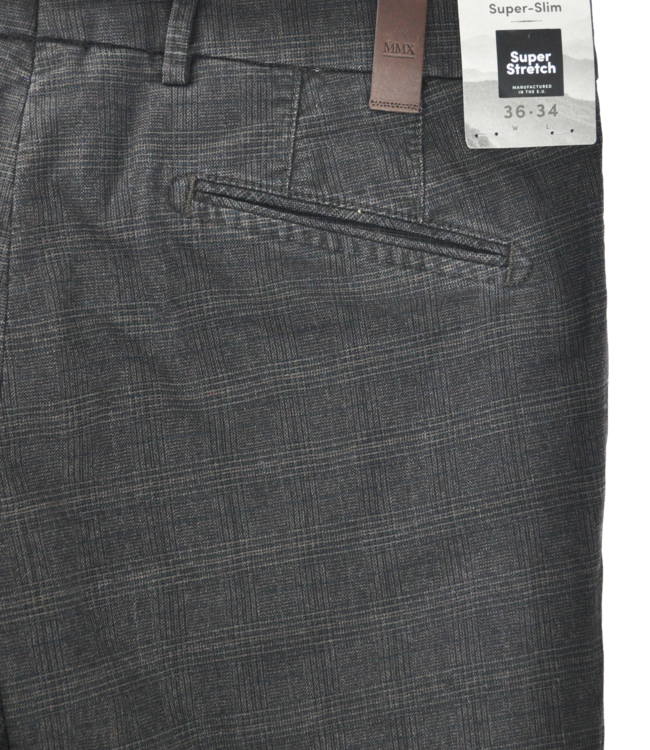 MMX Leo Pantaloni Chino Marrone con Stampa a Quadri