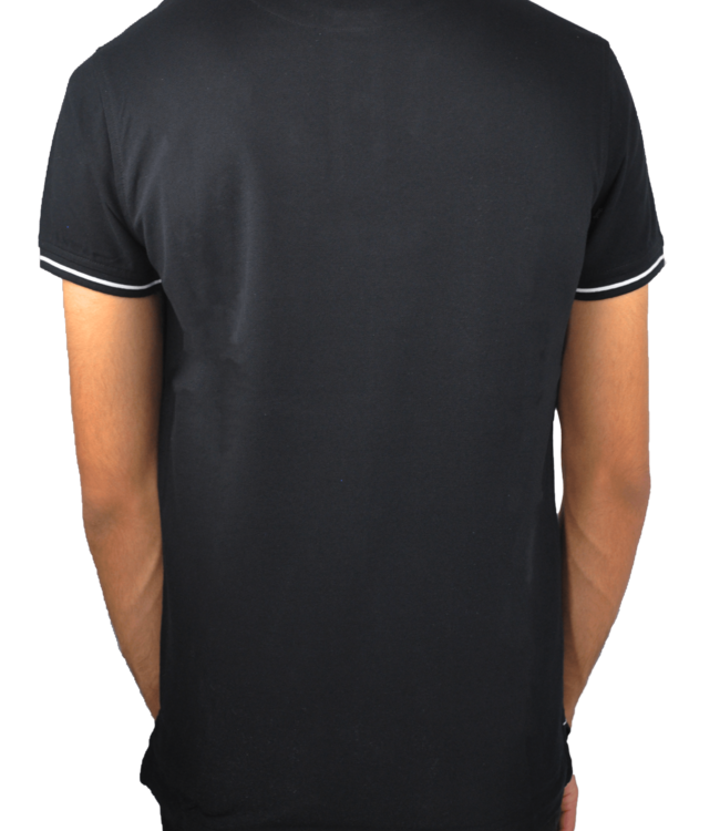 Roberto Cavalli Black Polo Shirt  with Printed Collar