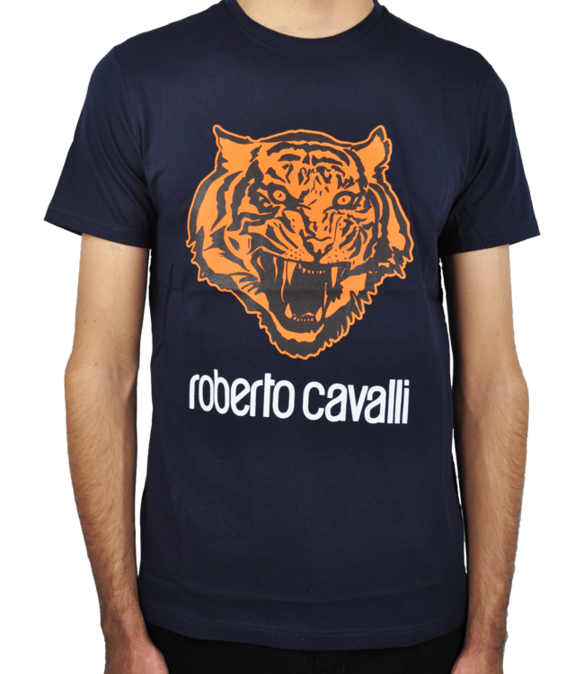 Roberto Cavalli navy blue T-shirt with ...