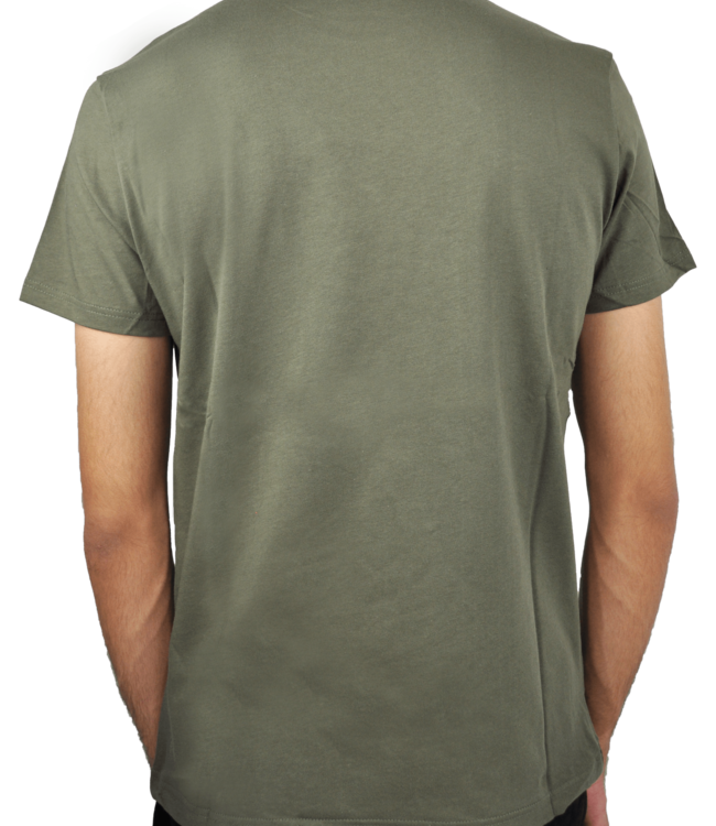 Roberto Cavalli Military green T-shirt with tiger print