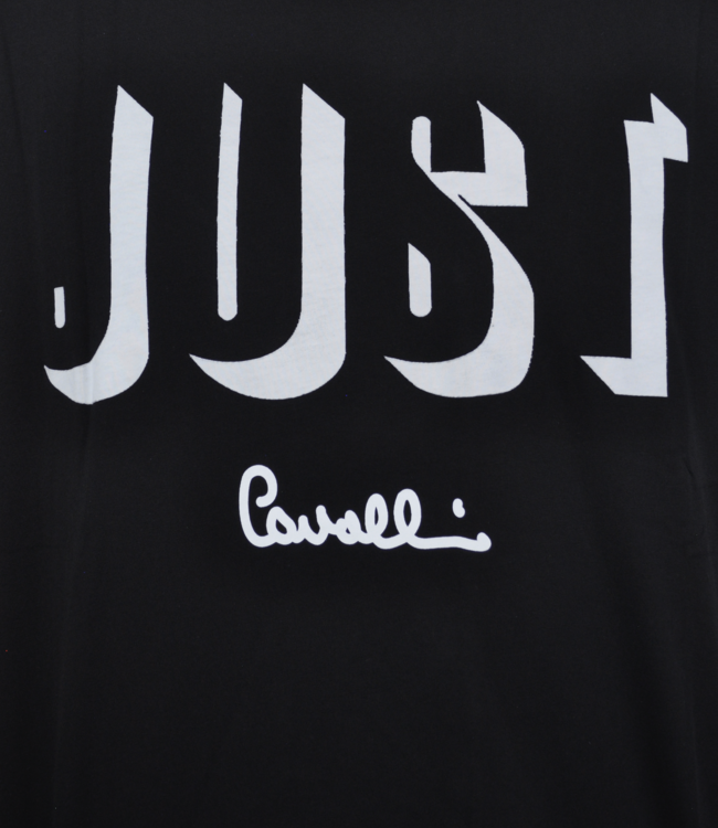 Just Cavalli Schwarzes T-shirt mit Schriftaufdruck