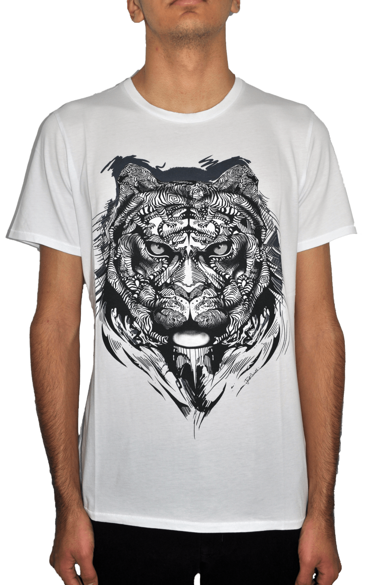 Just Cavalli white T-shirt with Tiger graphic - Montenapoleone