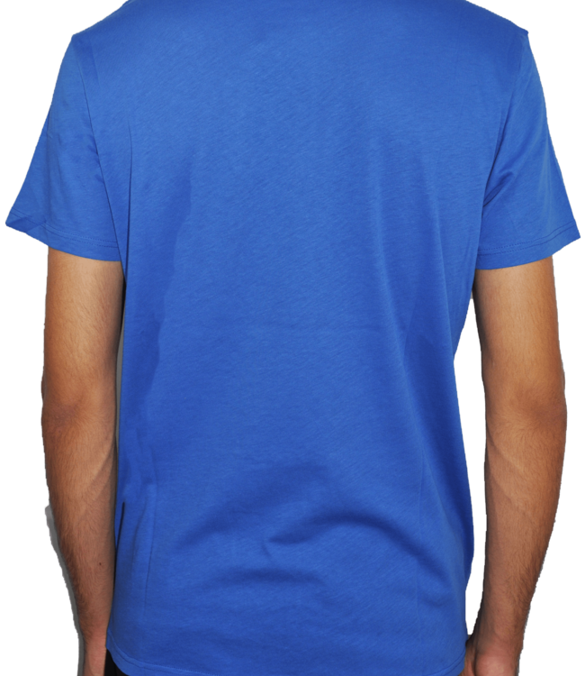 Roberto Cavalli Royal Blaues T-shirt mit rotem Roberto Cavalli-Logo