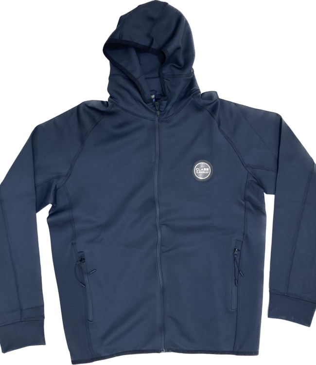 Class Cavalli Felpa con cappuccio e cerniera blu 95% Poliestere 5% Elastan