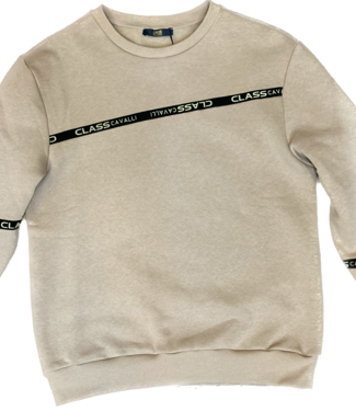 Class Cavalli Felpa - beige con applicazione nera in tessuto