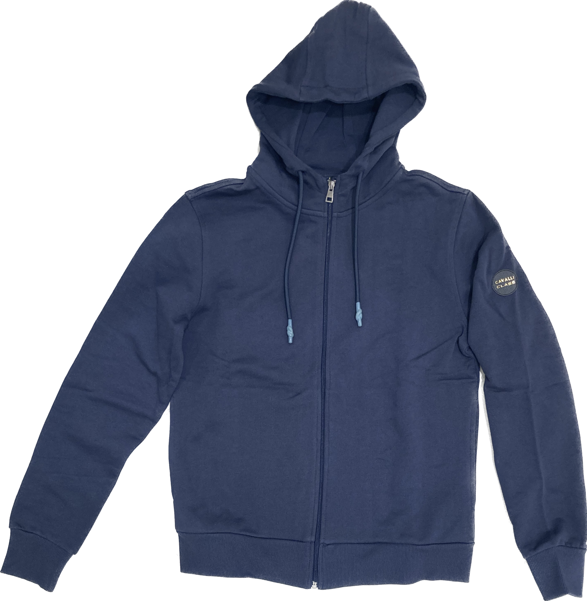 Felpa Con Cappuccio Uomo – Blu Navy Con Stamapa Cavalluccio Marino – Cotone E Poliestere Taglia XL