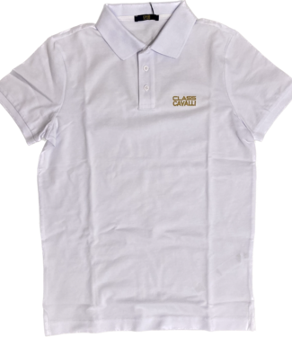 Class Cavalli White polo shirt - with gold lettering
