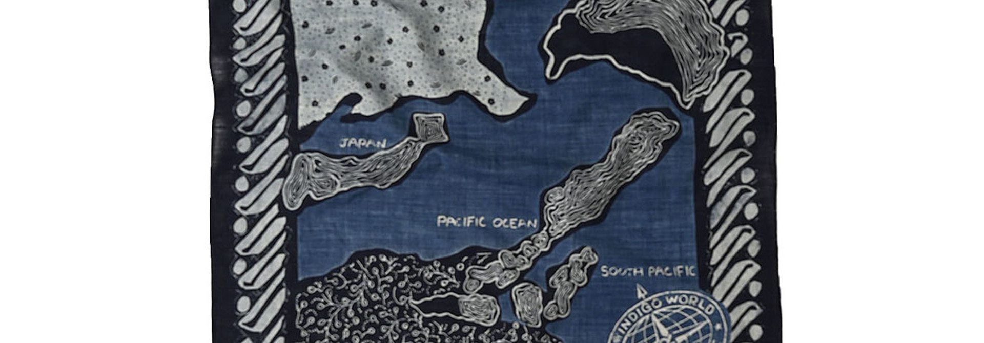 Indigo Selvage Map Bandana (0721)