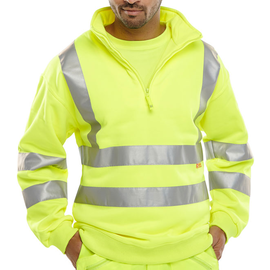 B Seen Hi Vis Zipped Sweatshirt BSZSSEN