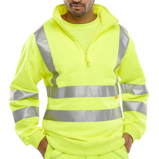 B Seen Hi Vis Zipped Sweatshirt BSZSSEN