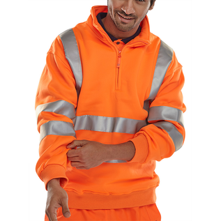 B Seen Hi Vis Zipped Sweatshirt BSZSSEN