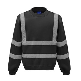 Yoko YK030 Sweatshirt with Reflective Tape - Medium - Black